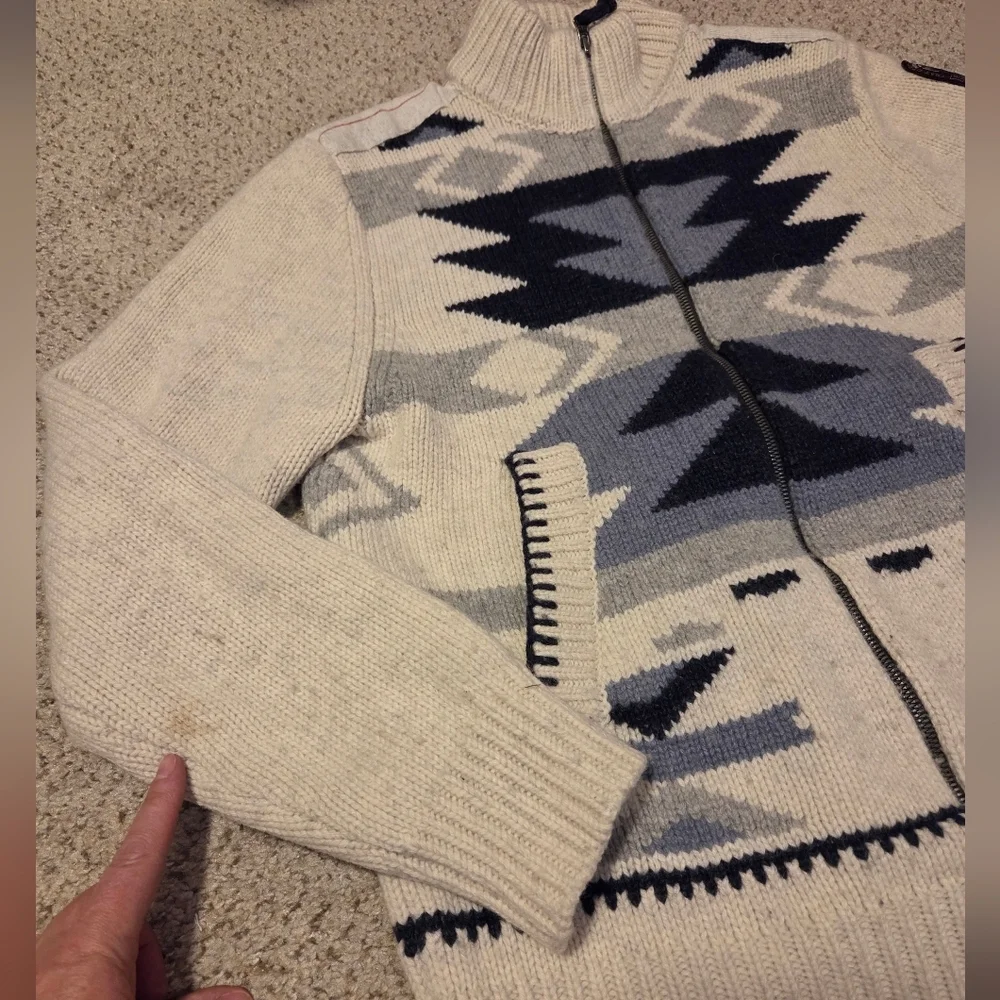 Parajumpers Wool Knit Santana Aztec Southwest Zipper Cardigan Sweater Mens Large